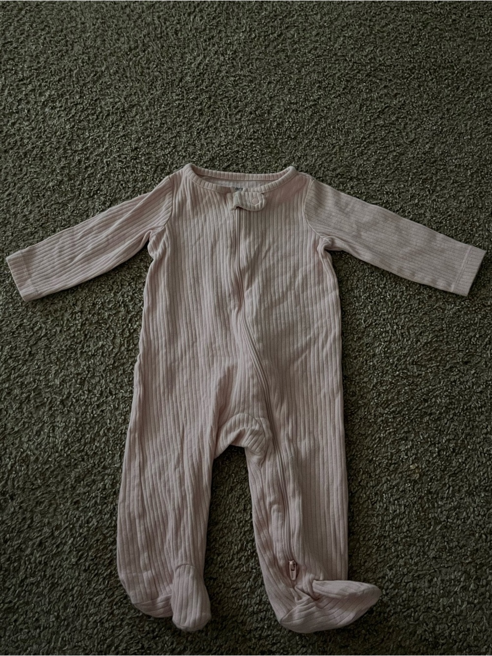 Carter’s Soft Ribbed Pink Baby One-Piece Footed Sleeper 9 Months